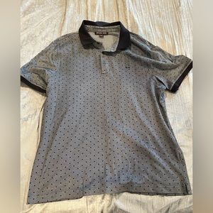 ⭐️ Men Michael Kors Polo Gray Polka Dots Size Large